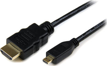 0,5m High Speed HDMI Kabel mit Ethernet Typ A/Typ D Micro schwarz, StarTech.com