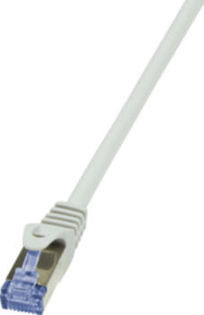 7,5m RJ45 Patchkabel S/FTP (PIMF) mit CAT 7 Rohkabel grau LogiLink, CAT 6A Stecker