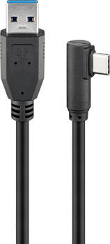 3m USB 3.0-Kabel, Typ A auf USB-C stecker/ stecker (5 Gbit/s/ 15 W), Sync & Charge, goobay, schwarz