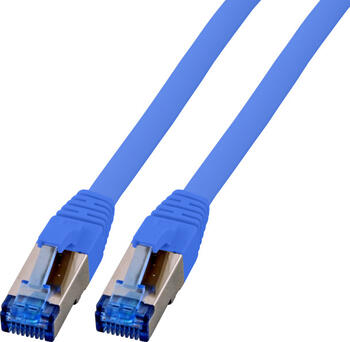 0,5m Patchkabel Cat.6a 500Mhz blau, S-STP(S/FTP), TPE(Superflex), mit Cat.7 Rohkabel