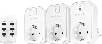 LogiLink Funksteckdosen-Set mit Fernbedienung, 3600W, Funksteckdose, 3er-Pack