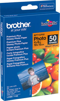 Brother Premium Plus Fotopapier glänzend 10x15, 260g/m², 50 Blatt