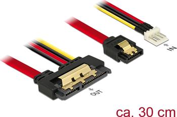 DeLOCK 85232 SATA-Kabel 0,3 m SATA 7-pin + Molex (4-pin) SATA 22-pin Schwarz