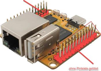 Rock Pi S - 512MB, 4GByte NAND SLC FLash mit PoE Pins, BT und WiFi without Pinrow