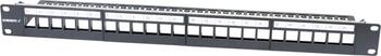 Keystone,Modulträger, 19"Patchpanel für 24xTP-Modul, 1HE(t 94mm), Schwarz, V3, Synergy 21,