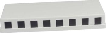 Patch Panel 8xTP, CAT6A, incl.Keystone Short mit Kabelklemme, Aufputz ABS, Weiss, Synergy 21,