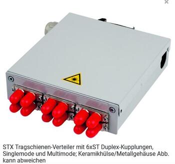 Telegärtner LWL, TS-Verteiler mit 6xSTD, MM/SM, Din Rail,