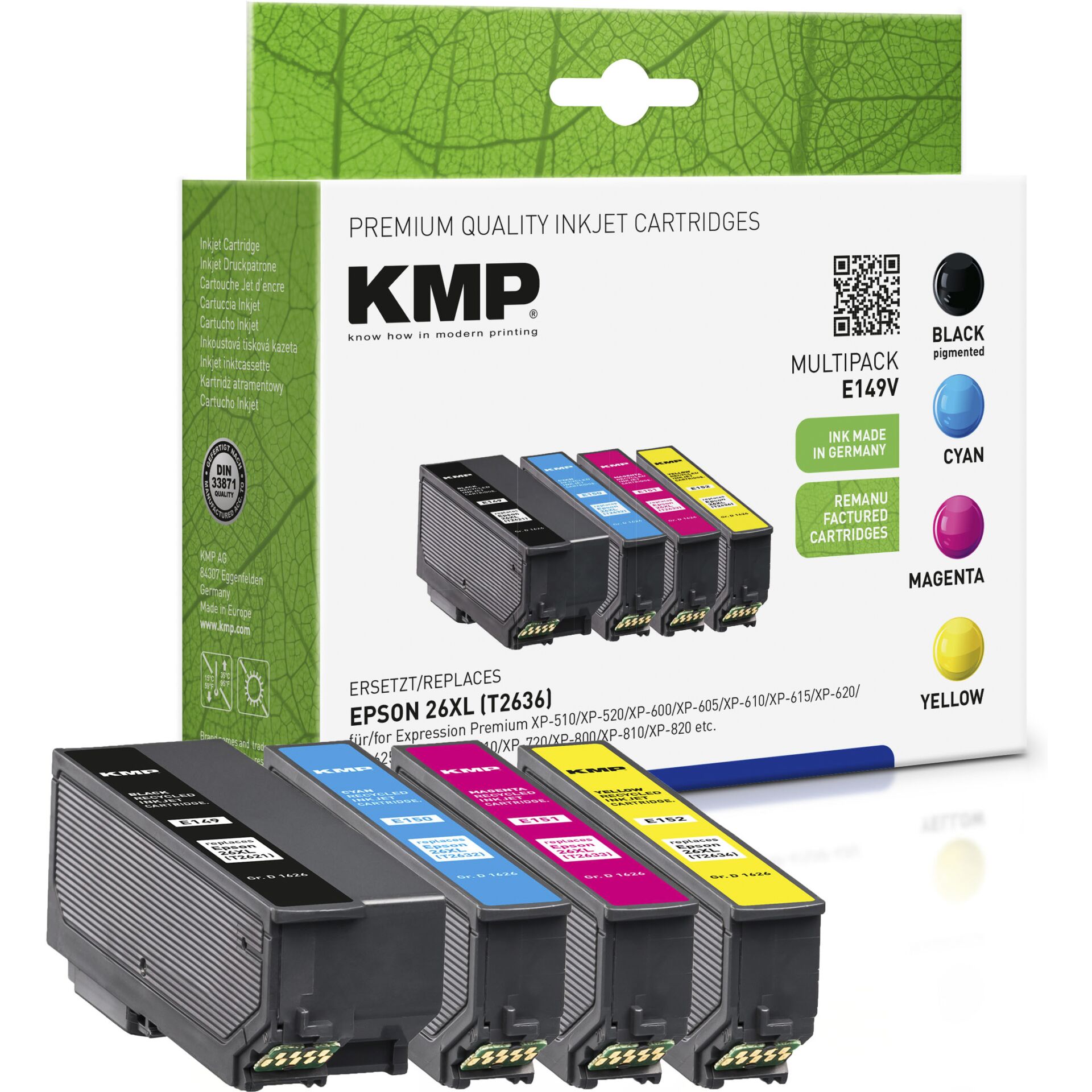 KMP E149V Druckerpatrone Schwarz, Cyan, Magenta, Gelb