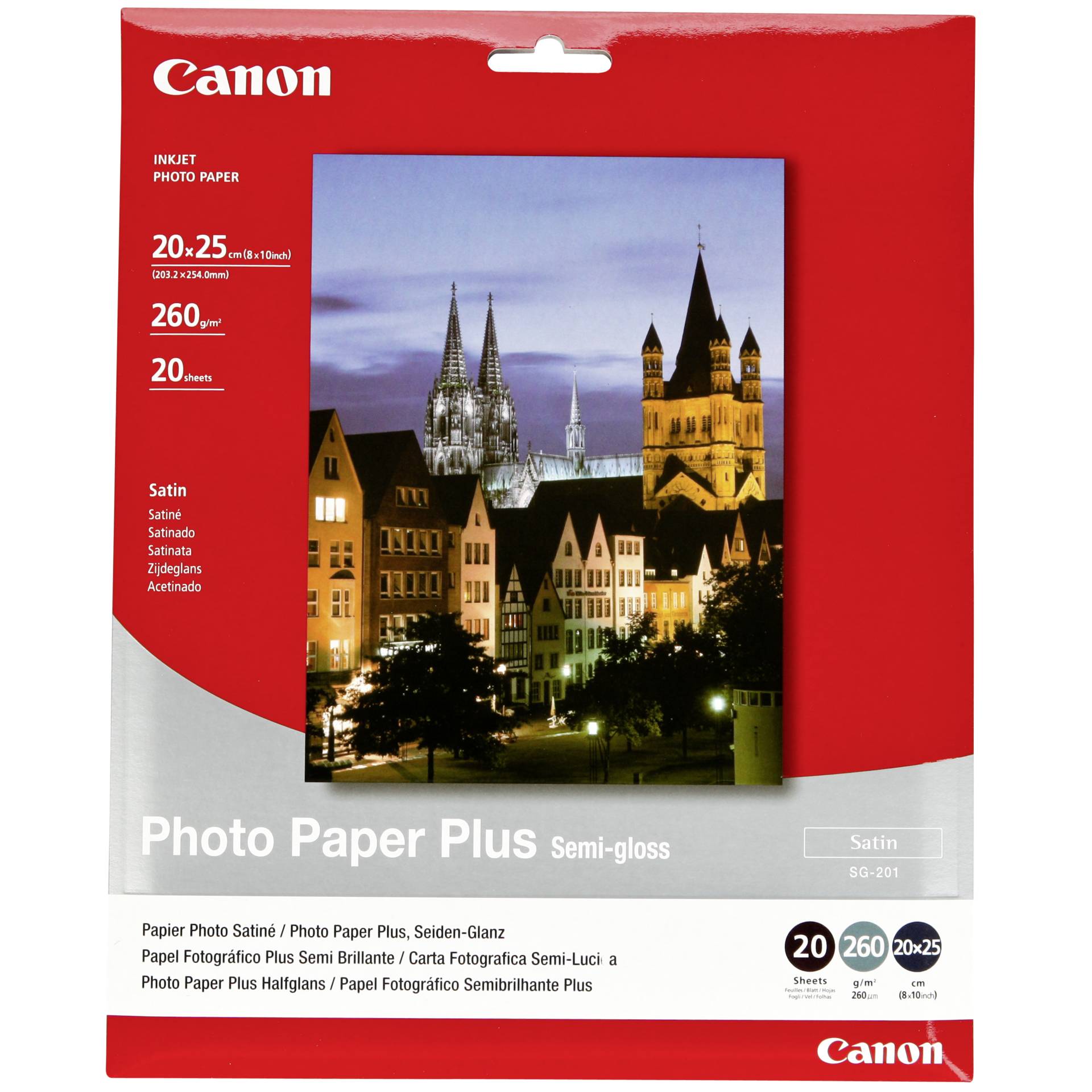 Canon SG-201 Fotopapier Plus Seidenglanz 20 x 25 cm – 20 Blatt