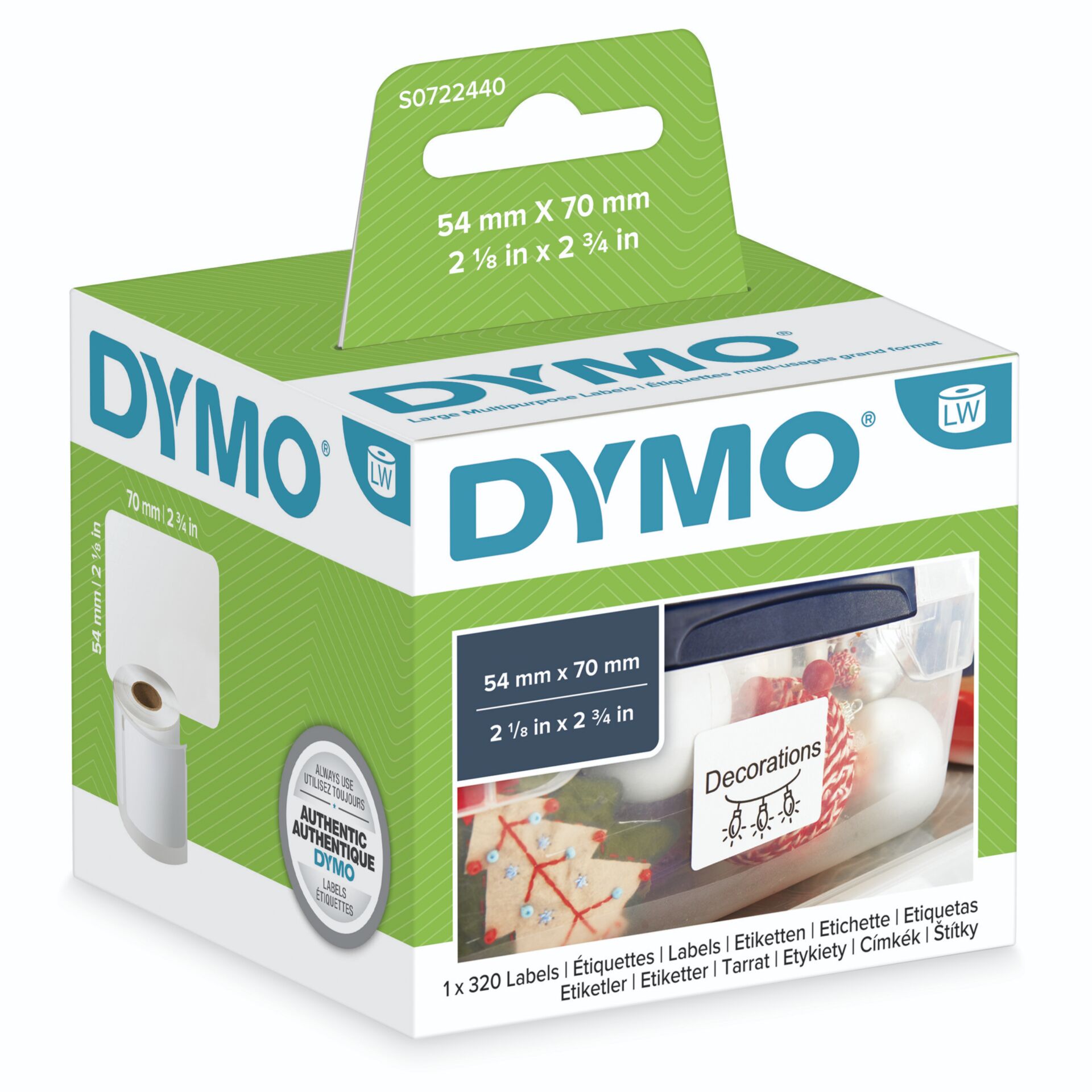 DYMO LW - Mehrzwecketiketten - 54 x 70 mm - S0722440