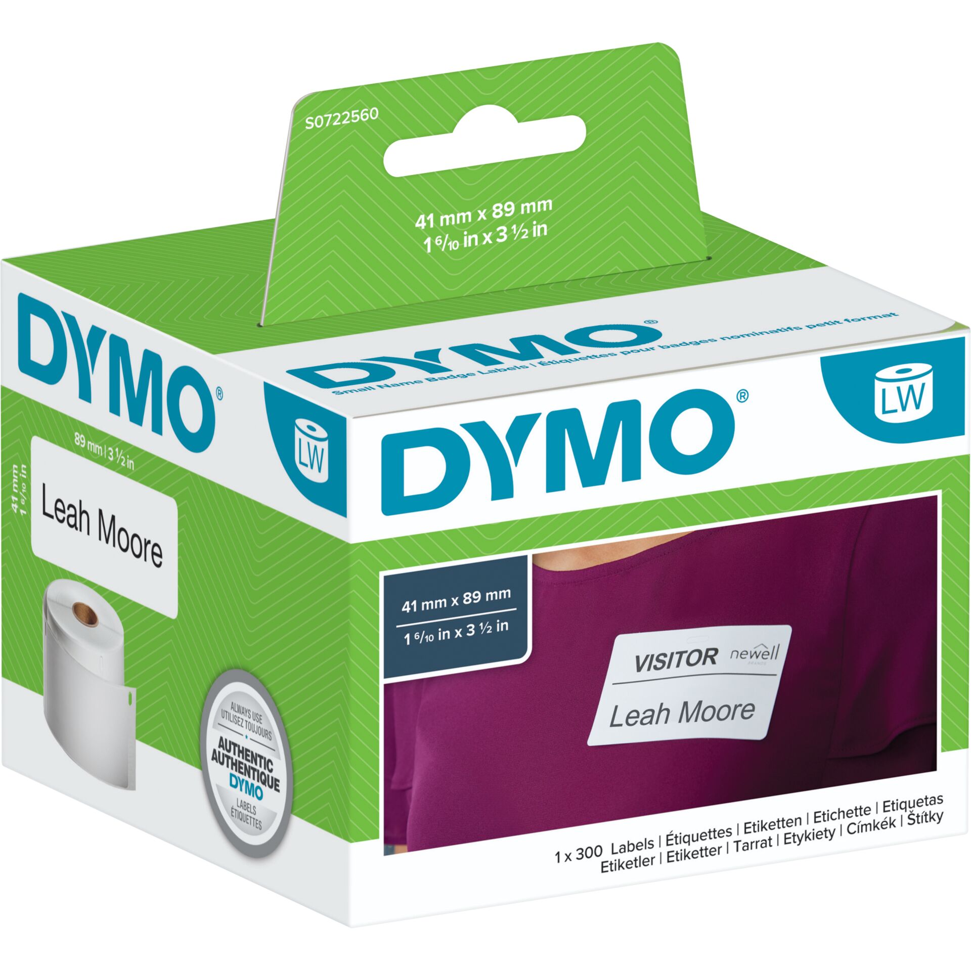 DYMO LW - Kleine Namensschilder - 41 x 89 mm - S0722560