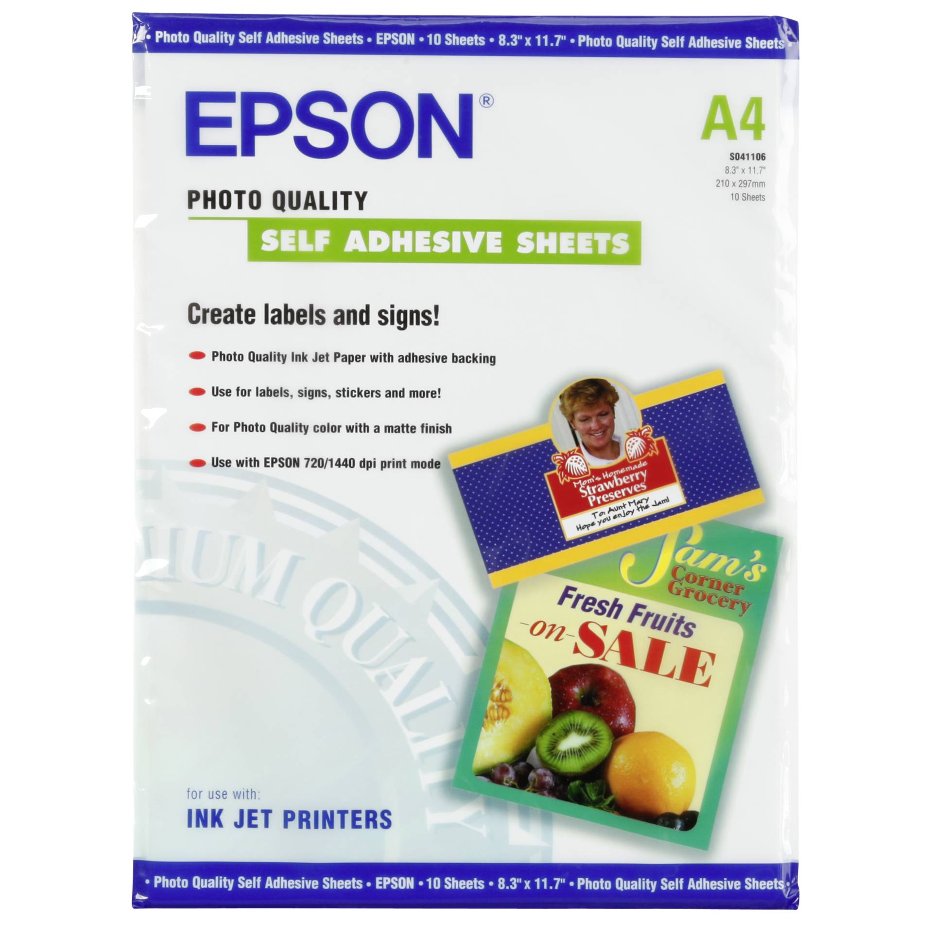 Epson Self-Adhesive Photo Paper - A4 - 10 Blätter