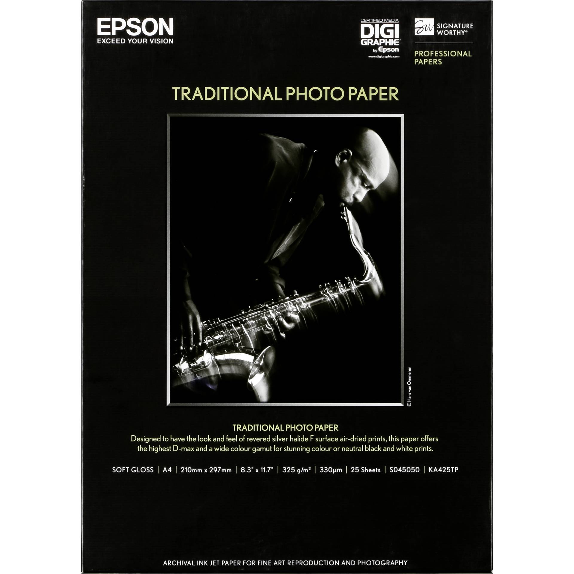 Epson Traditional Photo Paper, DIN A4, 330 g/m, 25 Blatt