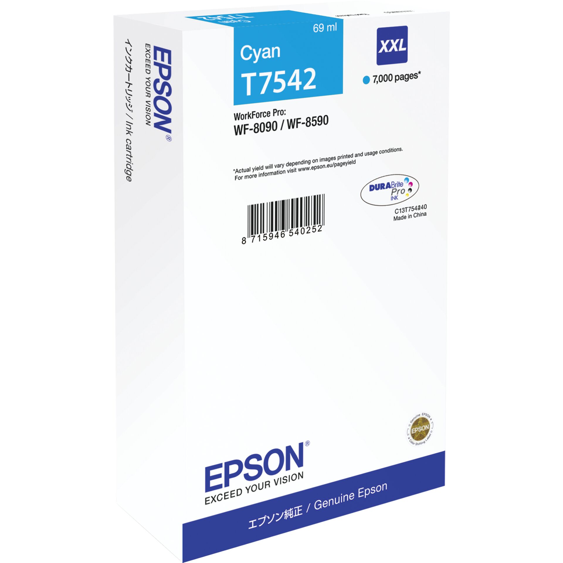 Epson WF-8090 / WF-8590 Ink Cartridge XXL Cyan