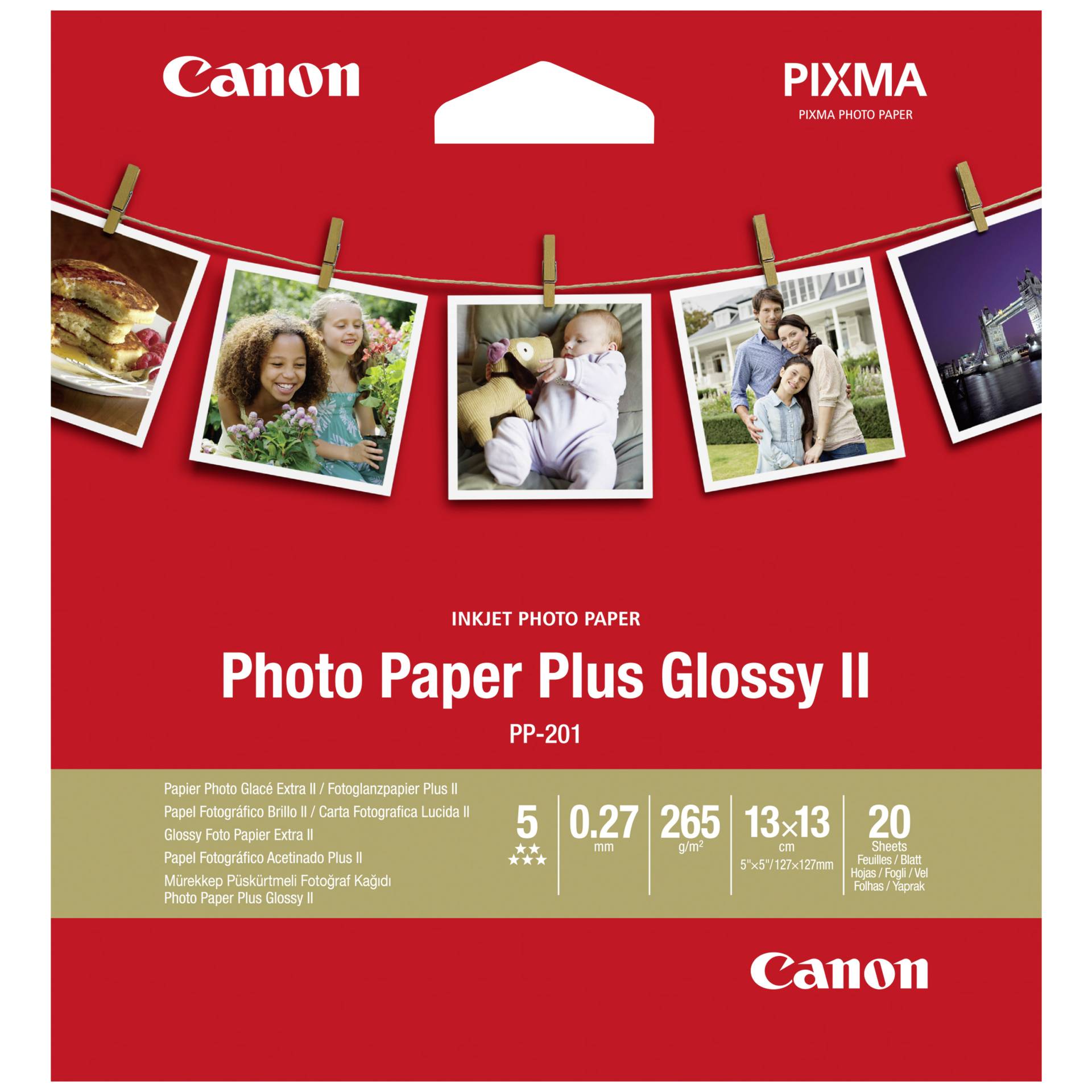 Canon PP-201 Glossy II Fotopapier Plus 13 x 13 cm  20 Blatt