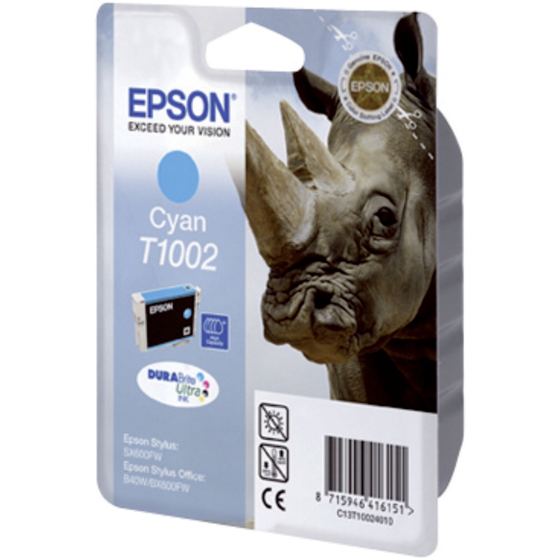 Epson Rhino Singlepack Cyan T1002 DURABrite Ultra Ink