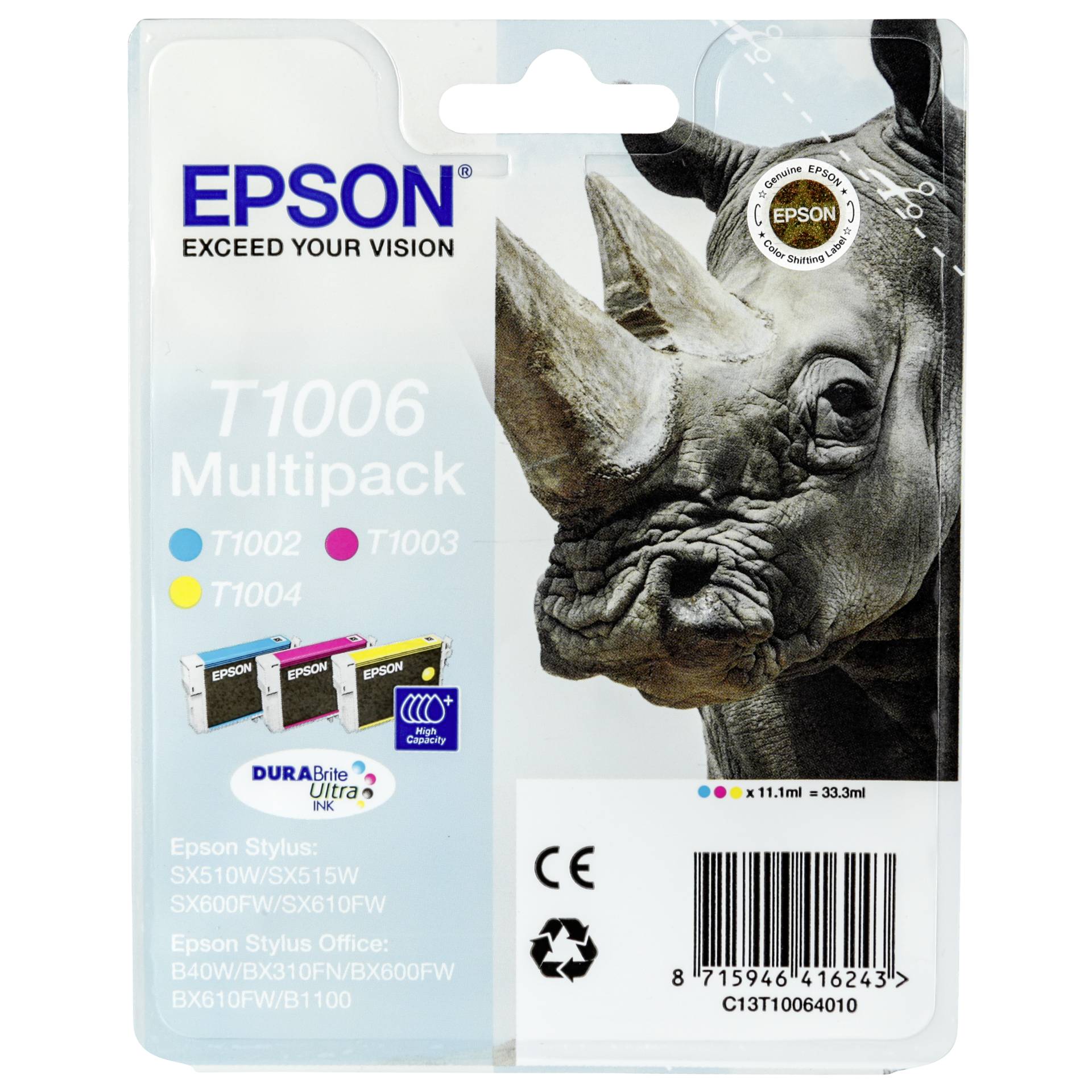 Epson Rhino Multipack 3 Farben T1006, DURABrite Ultra Ink