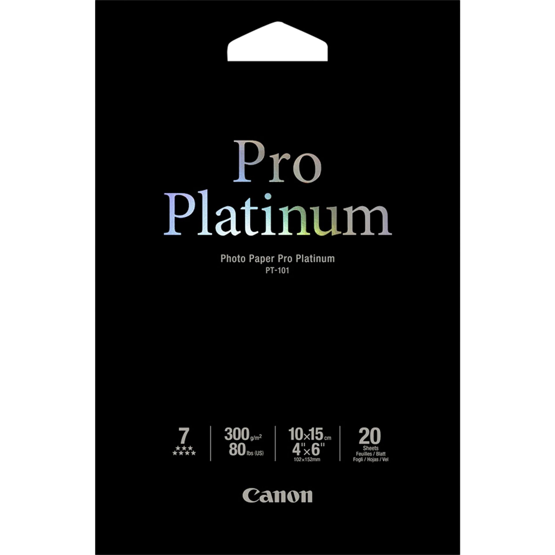 Canon PT-101 Pro Platinum Fotopapier 10x15 cm – 20 Blatt