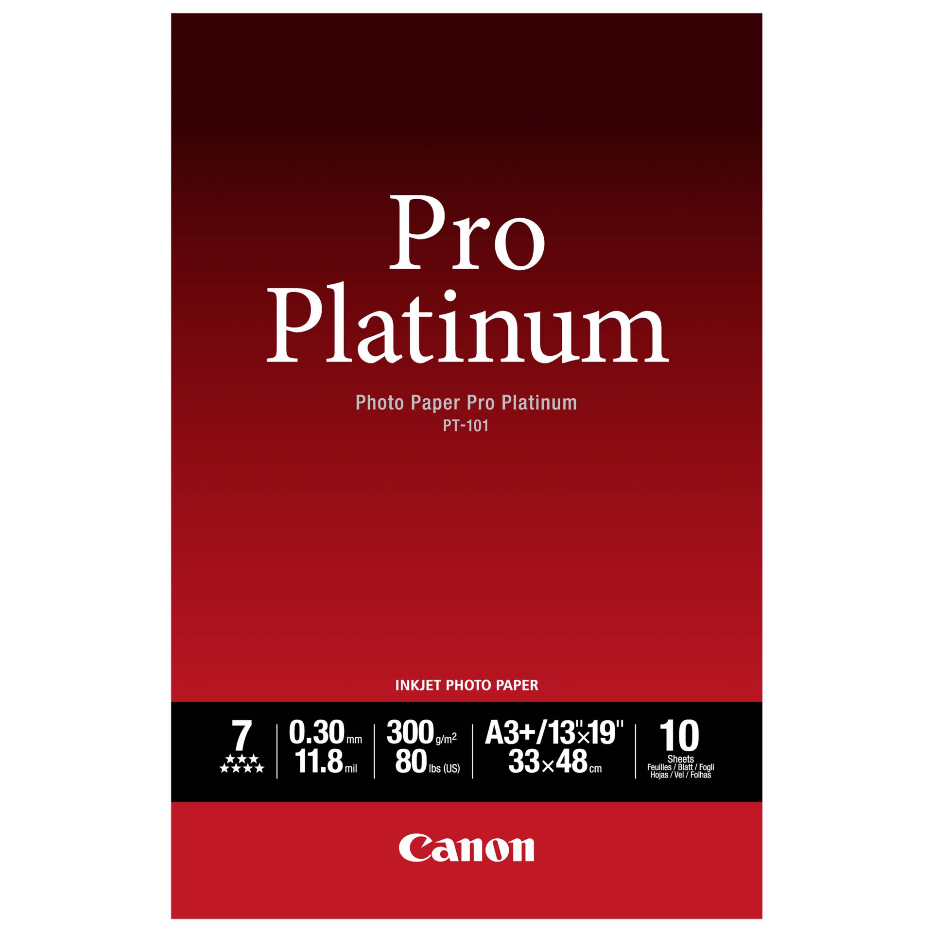 Canon PT-101 Pro Platinum Fotopapier A3 Plus – 10 Blatt