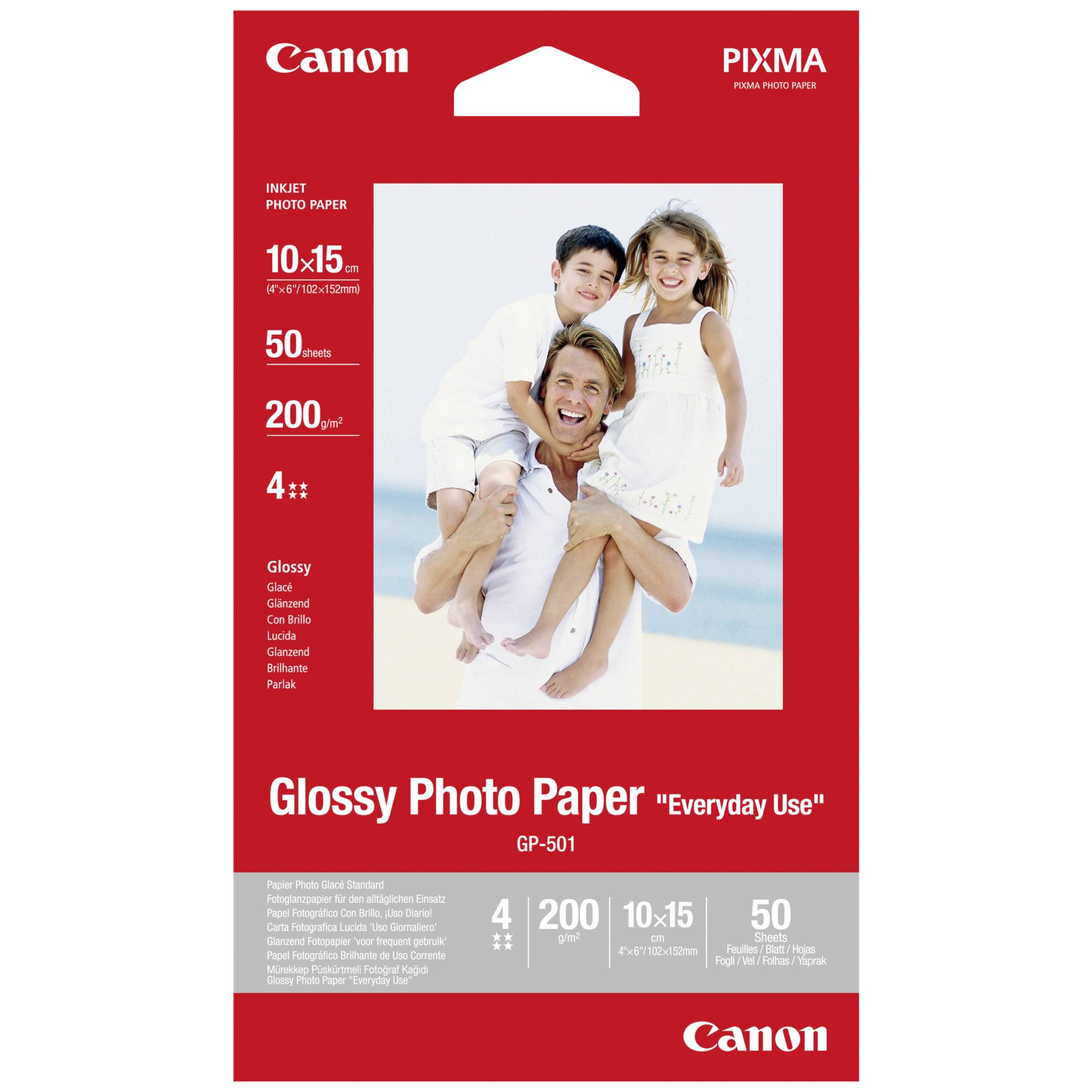 Canon GP-501 Fotoglanzpapier für den täglichen Einsatz 10 x 15 cm, 50 Blatt