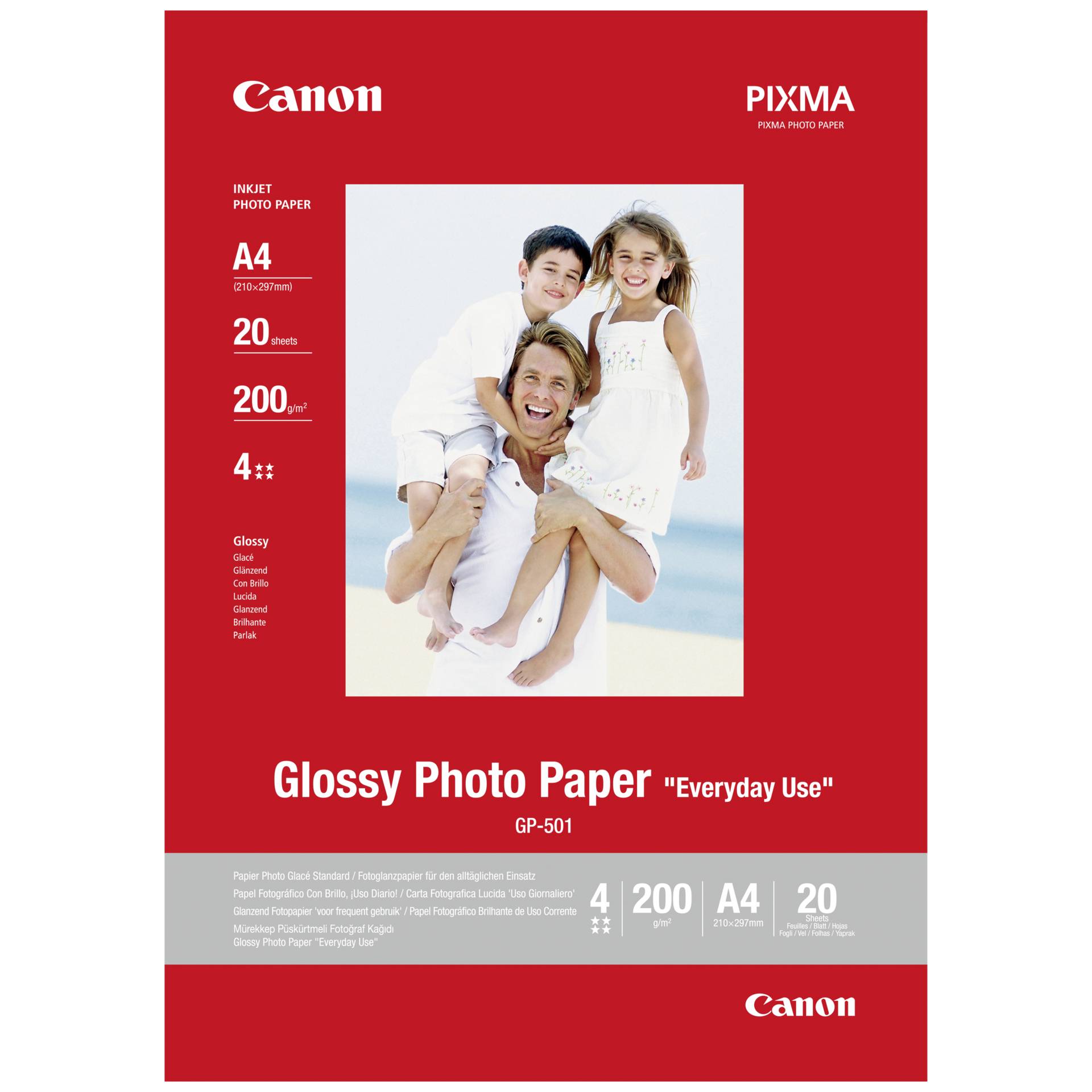 Canon Fotopapier glänzend weiß, A4, 170g/m², 20 Blatt 