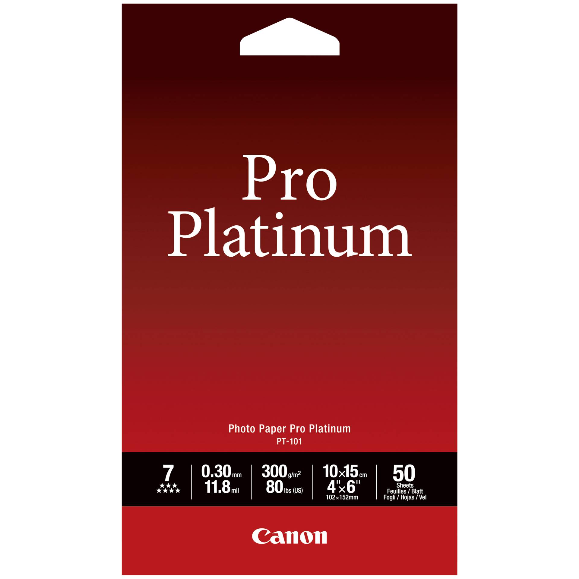 Canon PT-101 Professionelles Fotopapier Platinum 10 x 15 cm – 50 Blatt