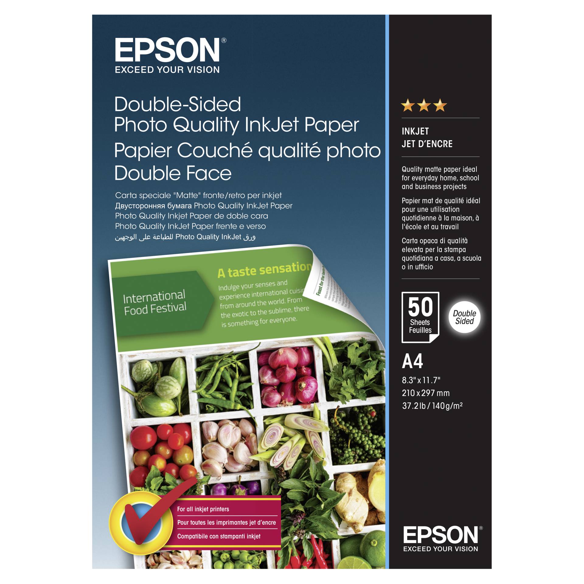 Epson Double-Sided Photo Quality Inkjet Paper - A4 - 50 Sheets