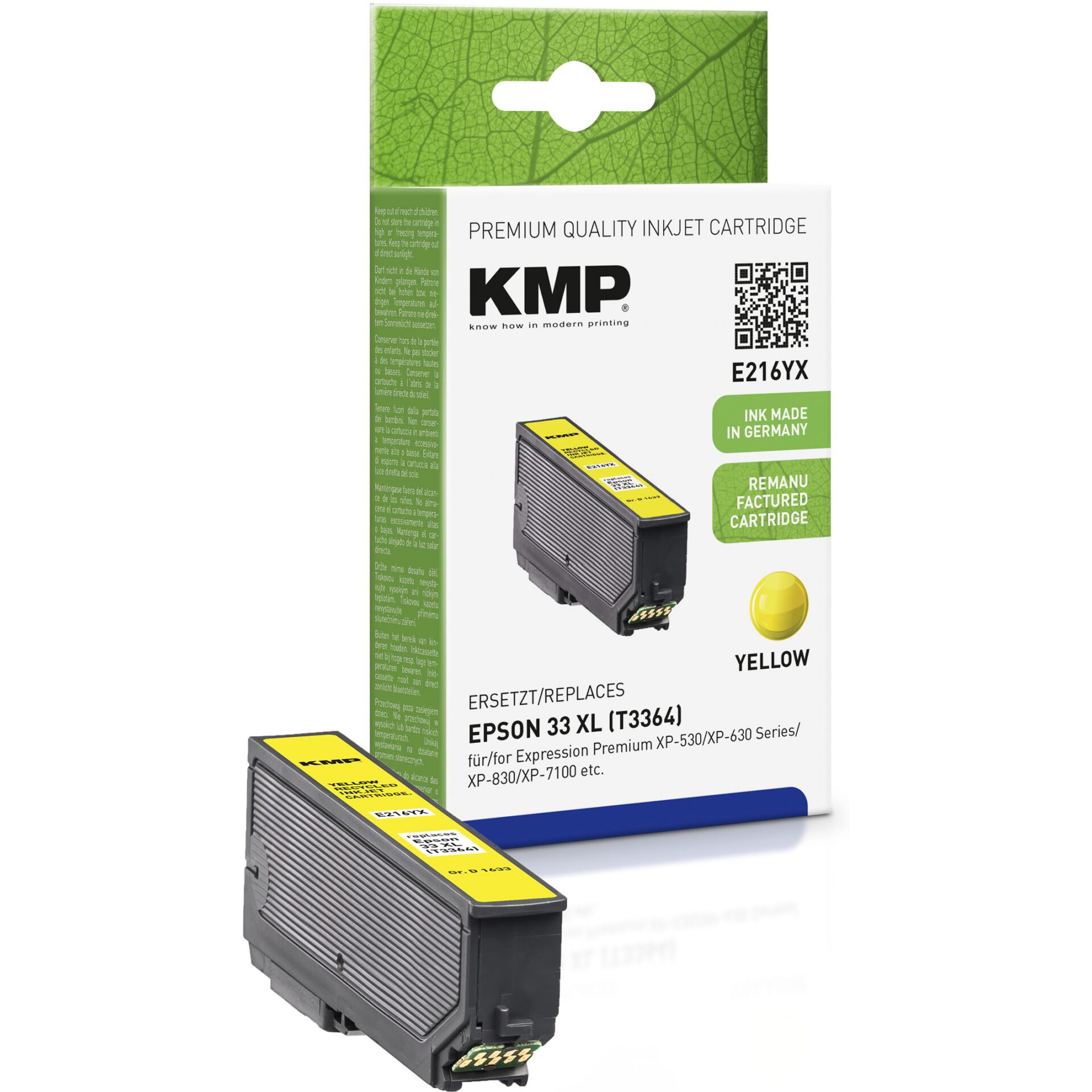 KMP E216YX Tintenpatrone yellow kompatibel mit Epson T 3364 XL