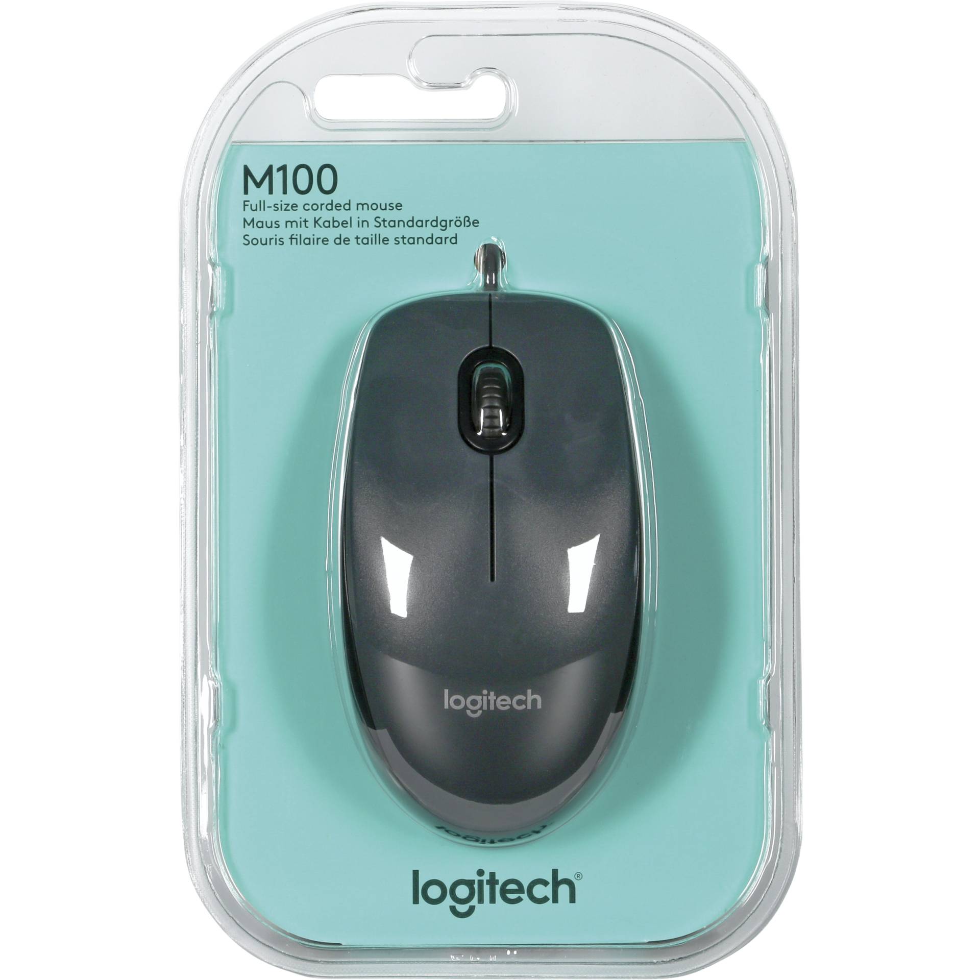 Logitech M100 Optical Mouse schwarz, USB Maus 