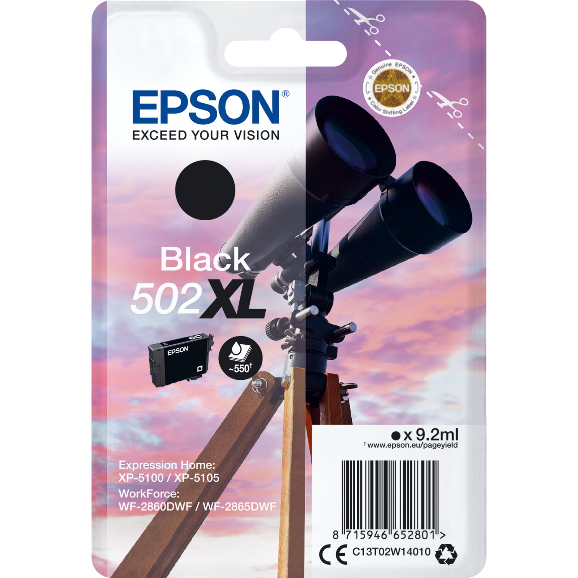 Epson Tinte 502 XL schwarz, original Epson-Tinte 