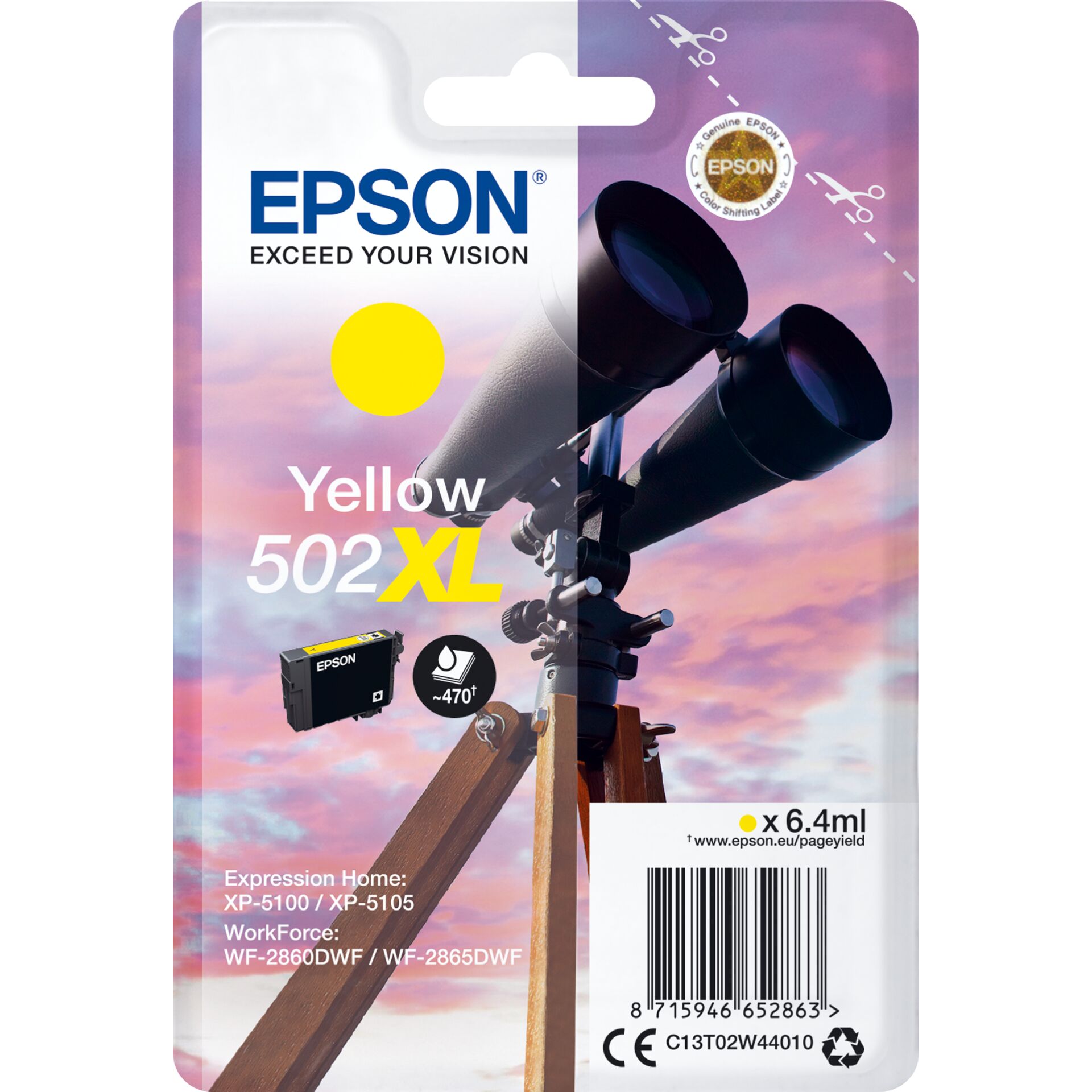 Epson Singlepack Yellow 502XL Ink