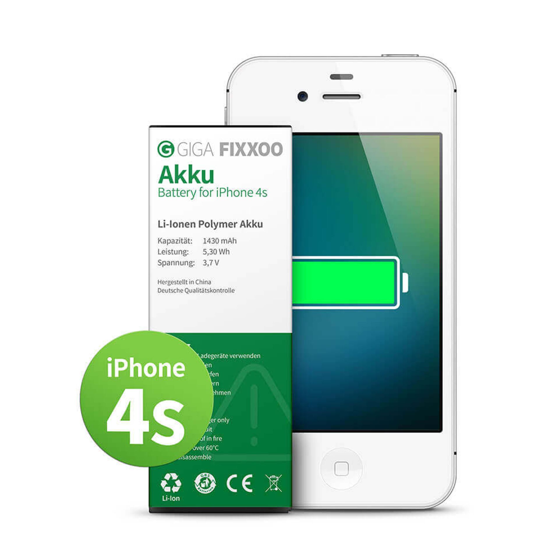 GIGA Fixxoo Akku - iPhone 4s incl. Einbau durch CSV! 