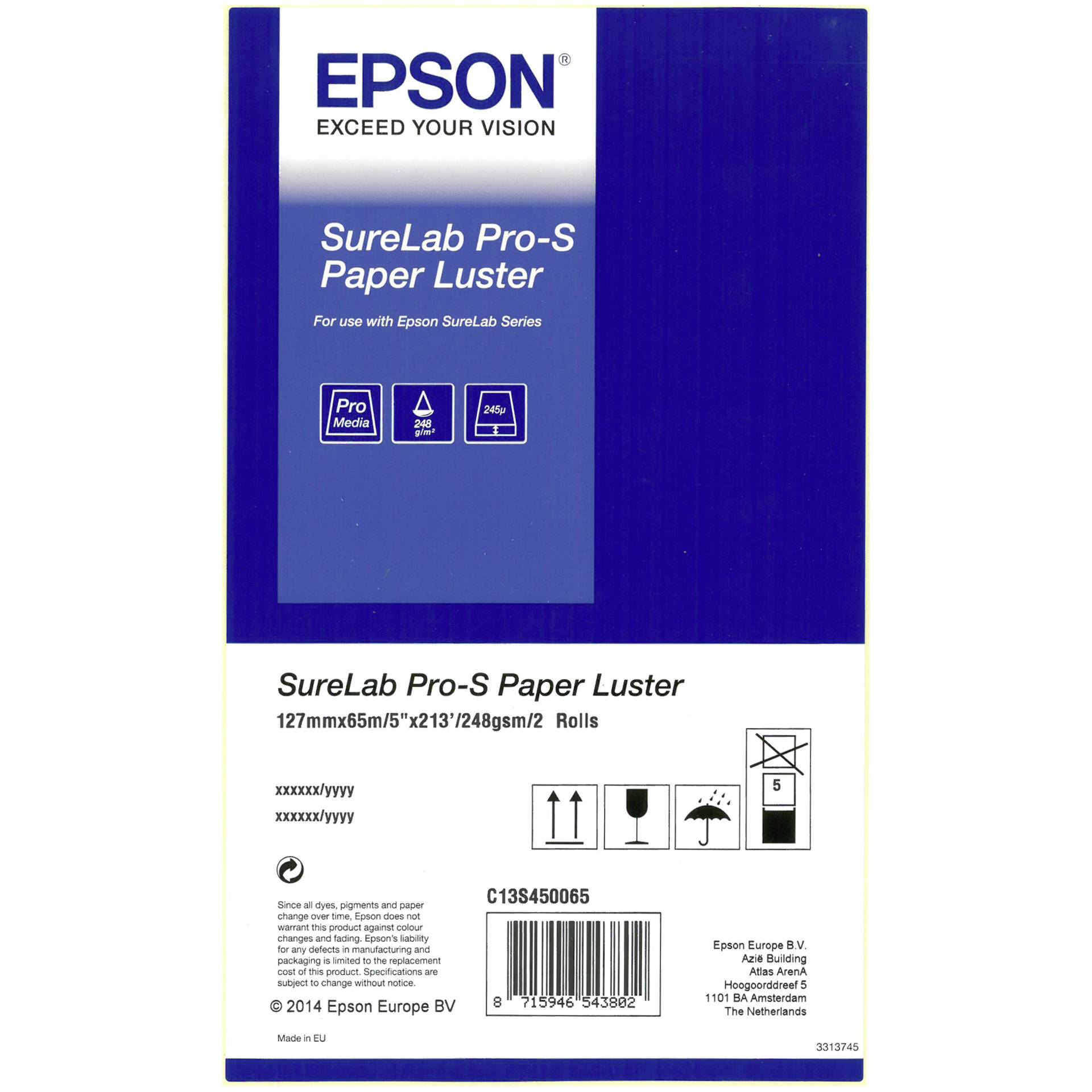 Epson SureLab Pro-S Paper Luster BP 5x65 2 rolls