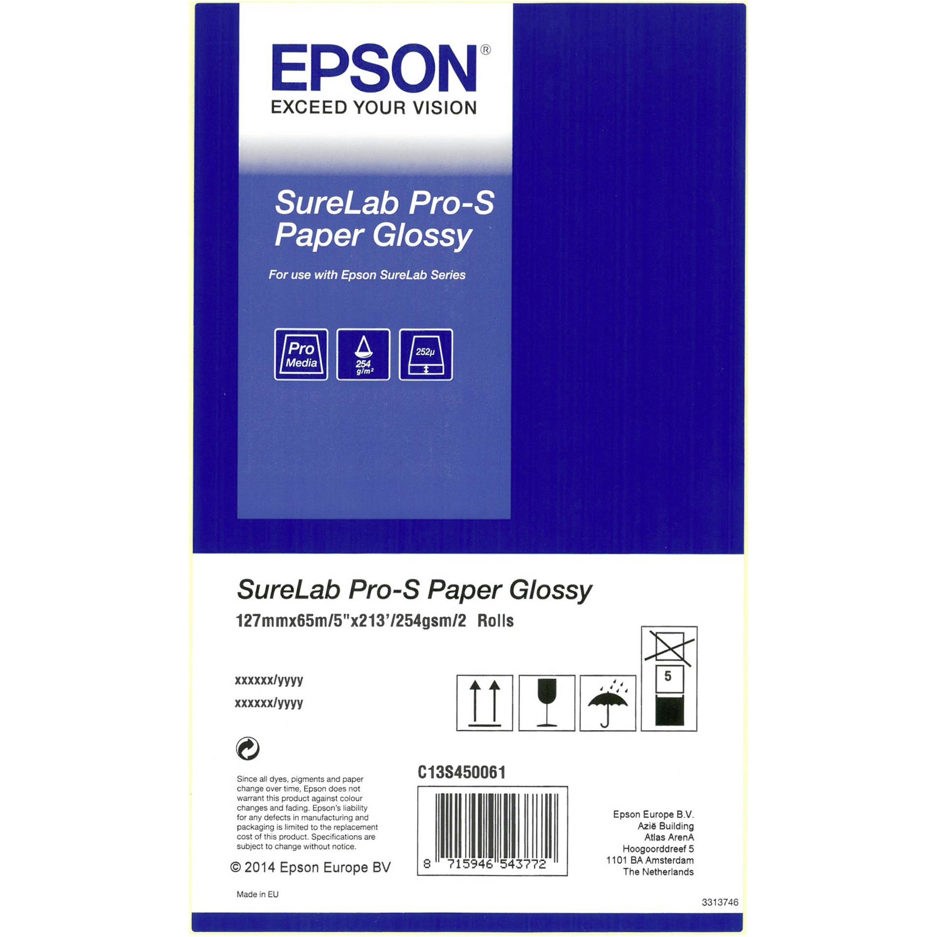 Epson SureLab Pro-S Paper Glossy BP 5x65 2 rolls