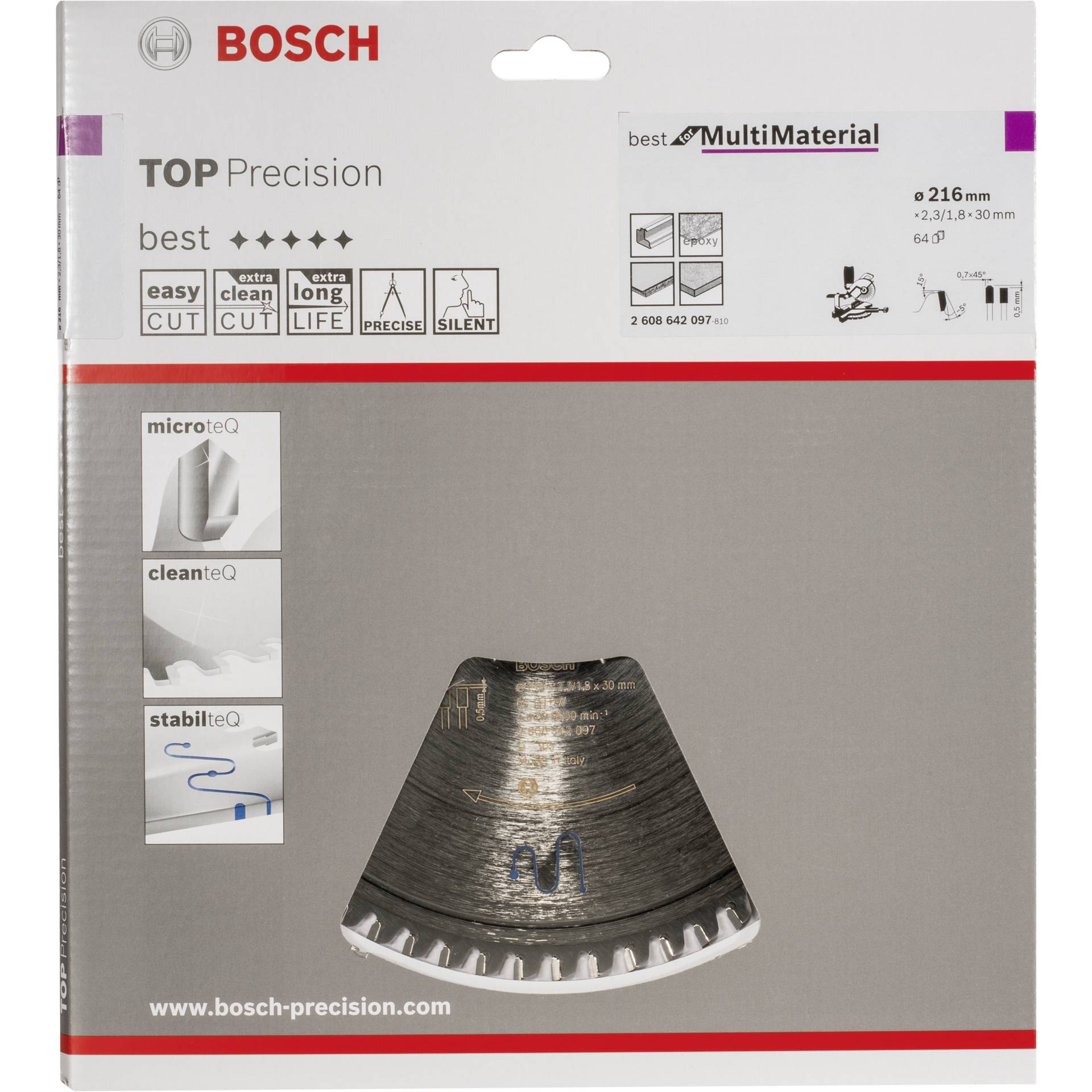 Bosch 2608642097 Kreissägeblatt 21,6 cm 1 Stück(e)