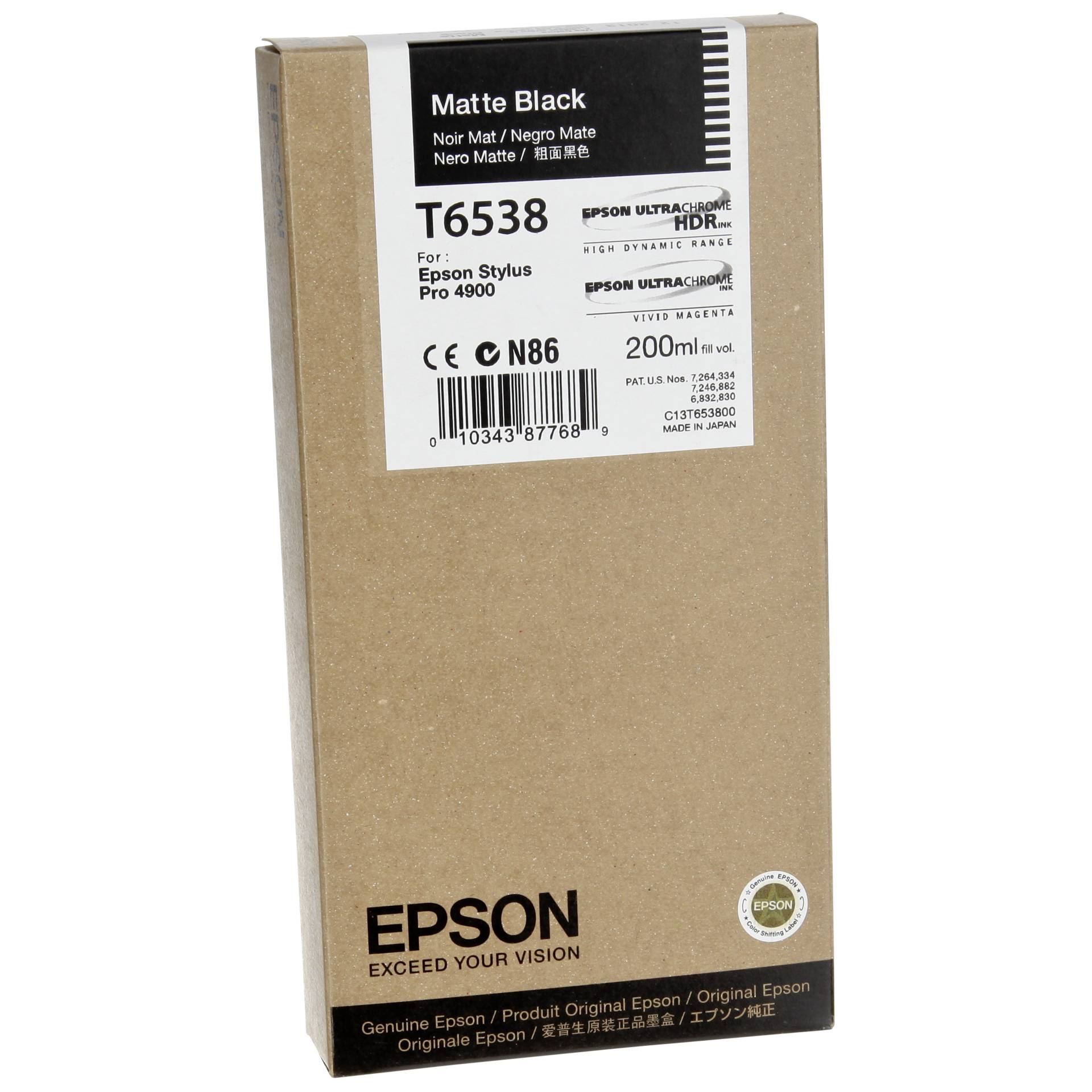 Epson T6538 Matte Black-Tintenpatrone (200 ml)