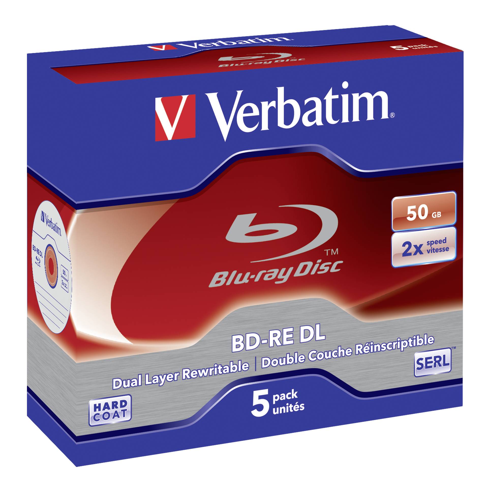 Verbatim BD-RE DL 50GB 2 x 5 Pack Jewel Case 5 Stück(e)