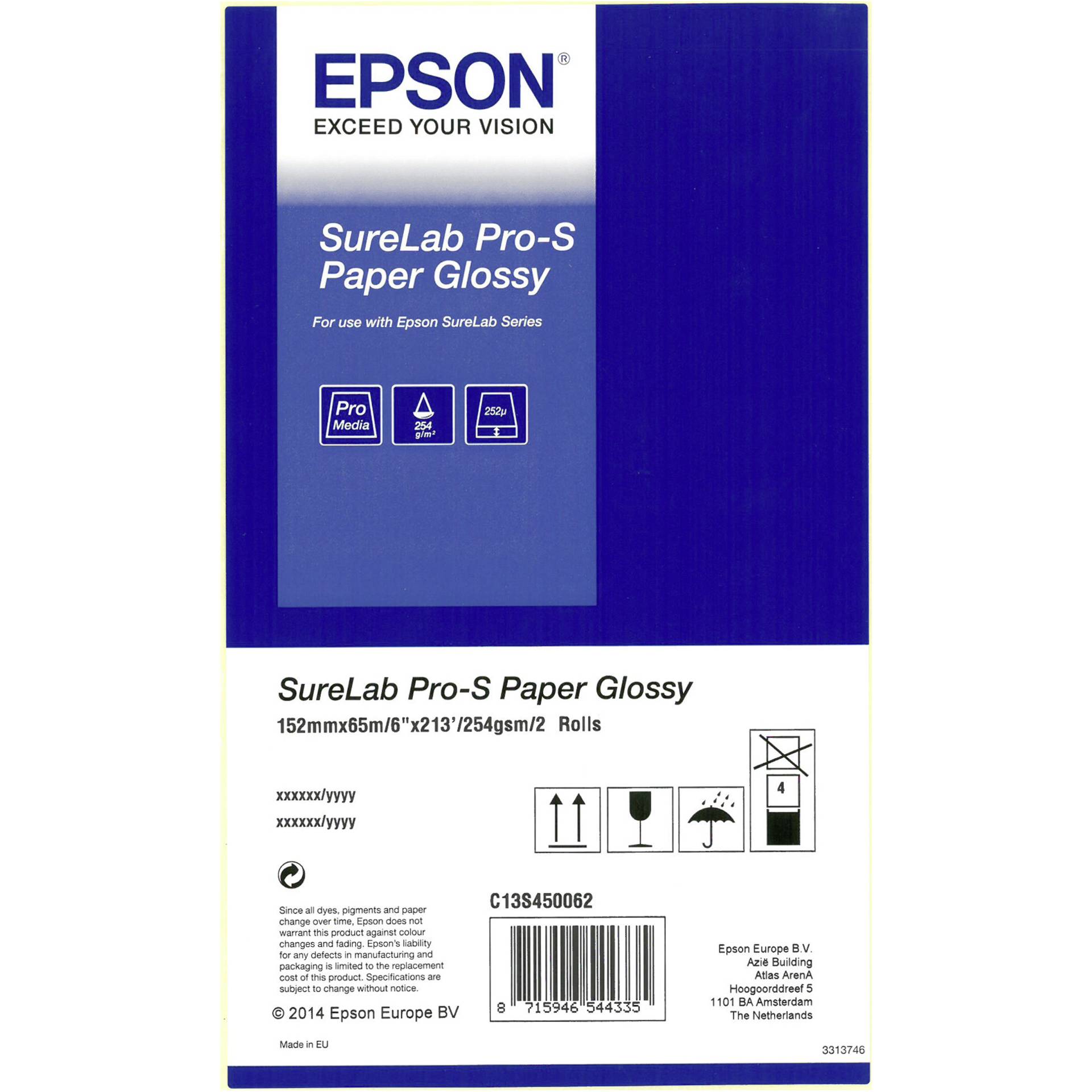 Epson SureLab Pro-S Paper Glossy BP 6x65 2 rolls