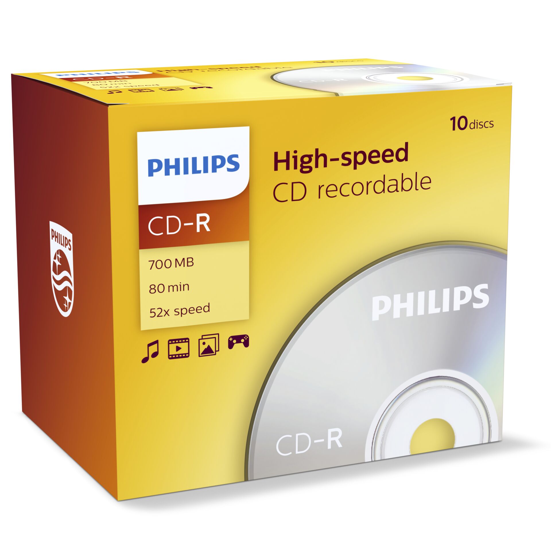 1x10 Philips CD-R 80Min 700MB 52x JC