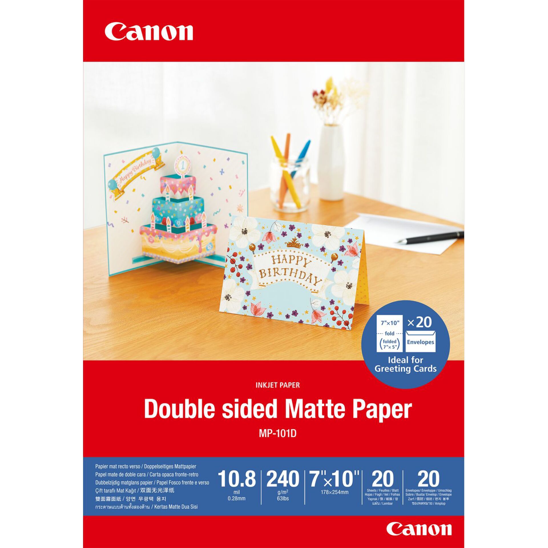 Canon MP-101D Double sided Matte Paper, 18 x 25 cm, 20 Blatt