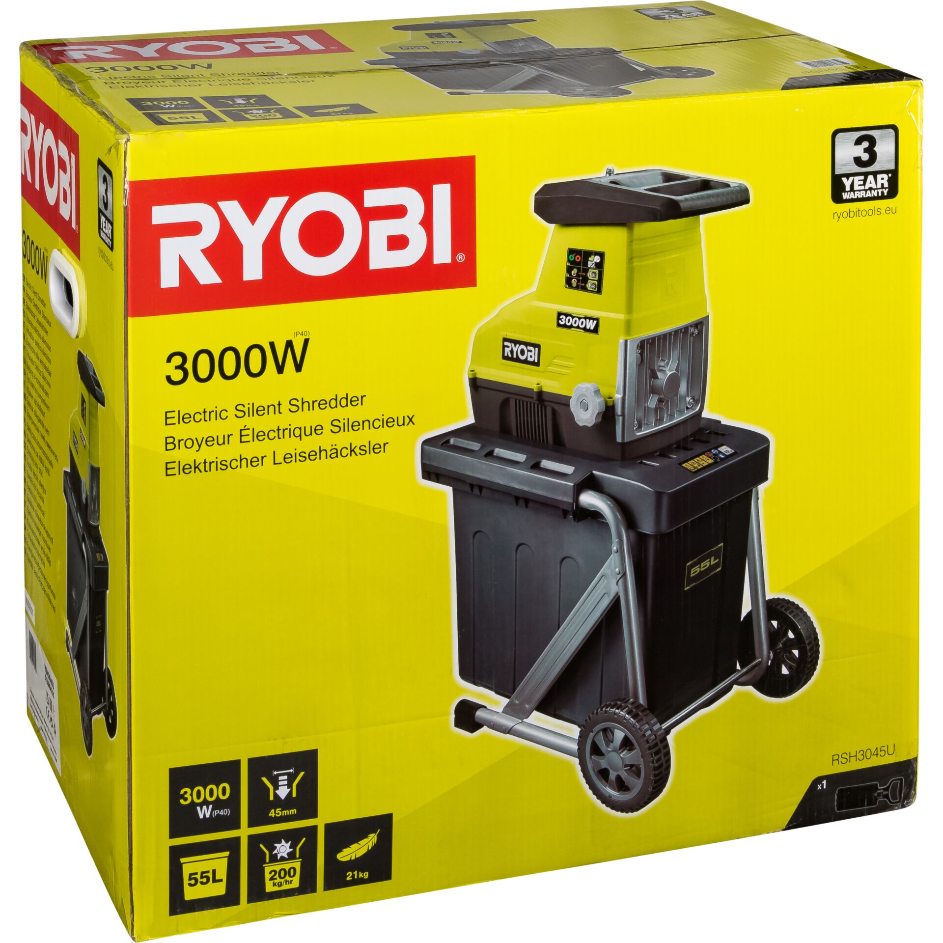 Ryobi RSH3045U 3000 W Elektro-Leisehäcksler