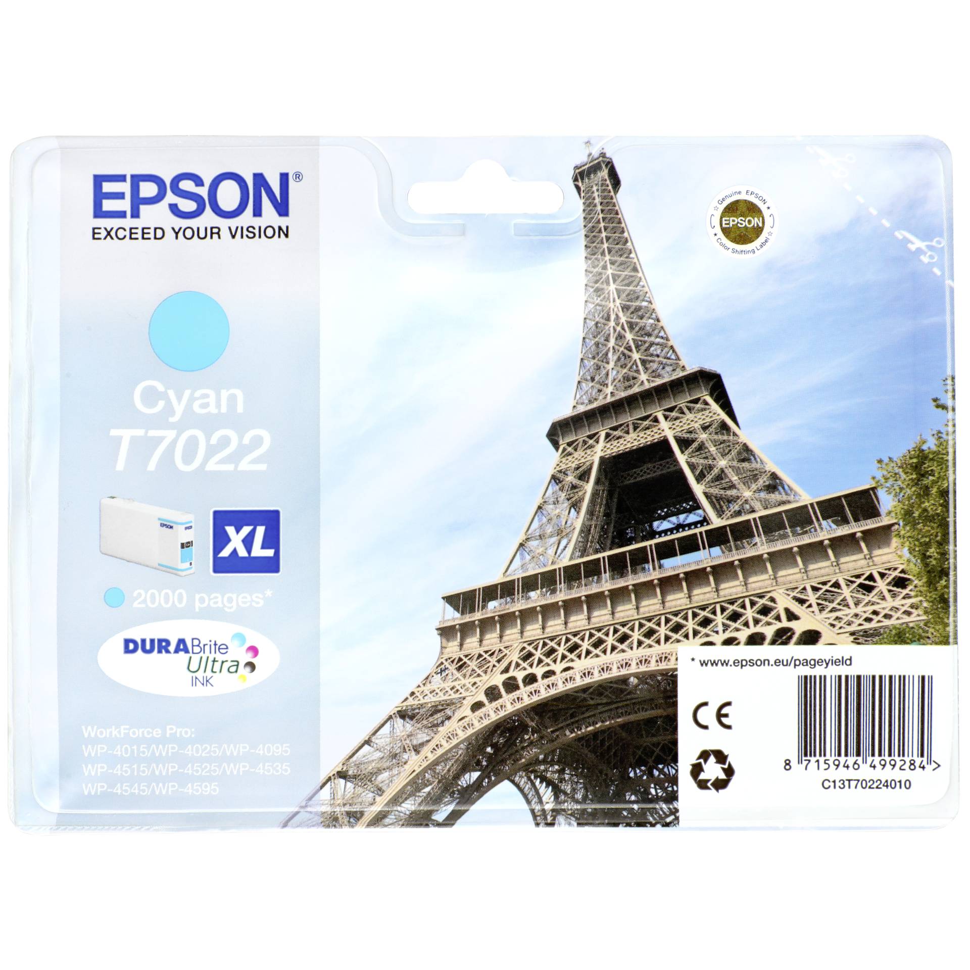 Epson Eiffel Tower Tintenpatrone XL Cyan 2k