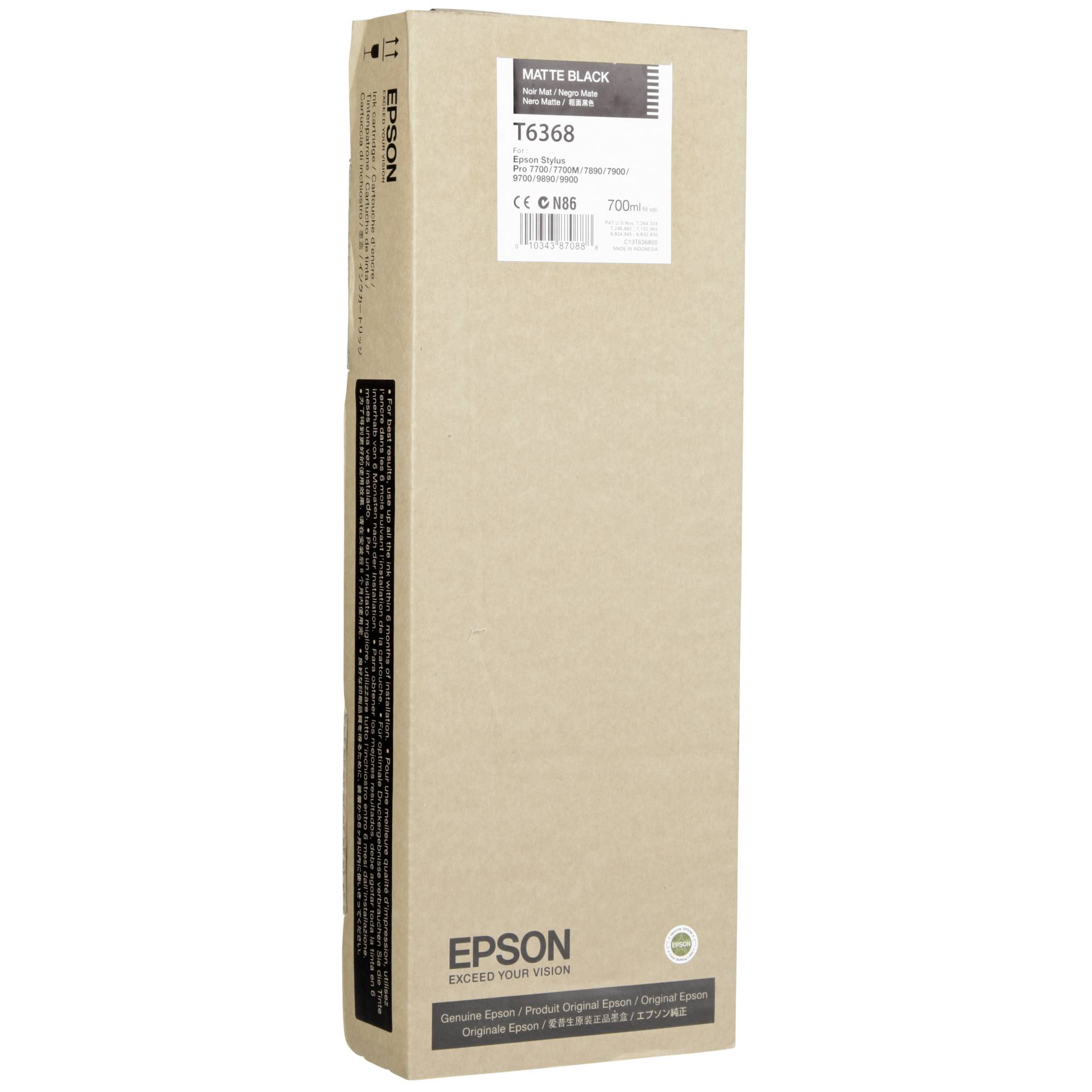 Epson Singlepack Matte Black T636800 UltraChrome HDR, 700 ml