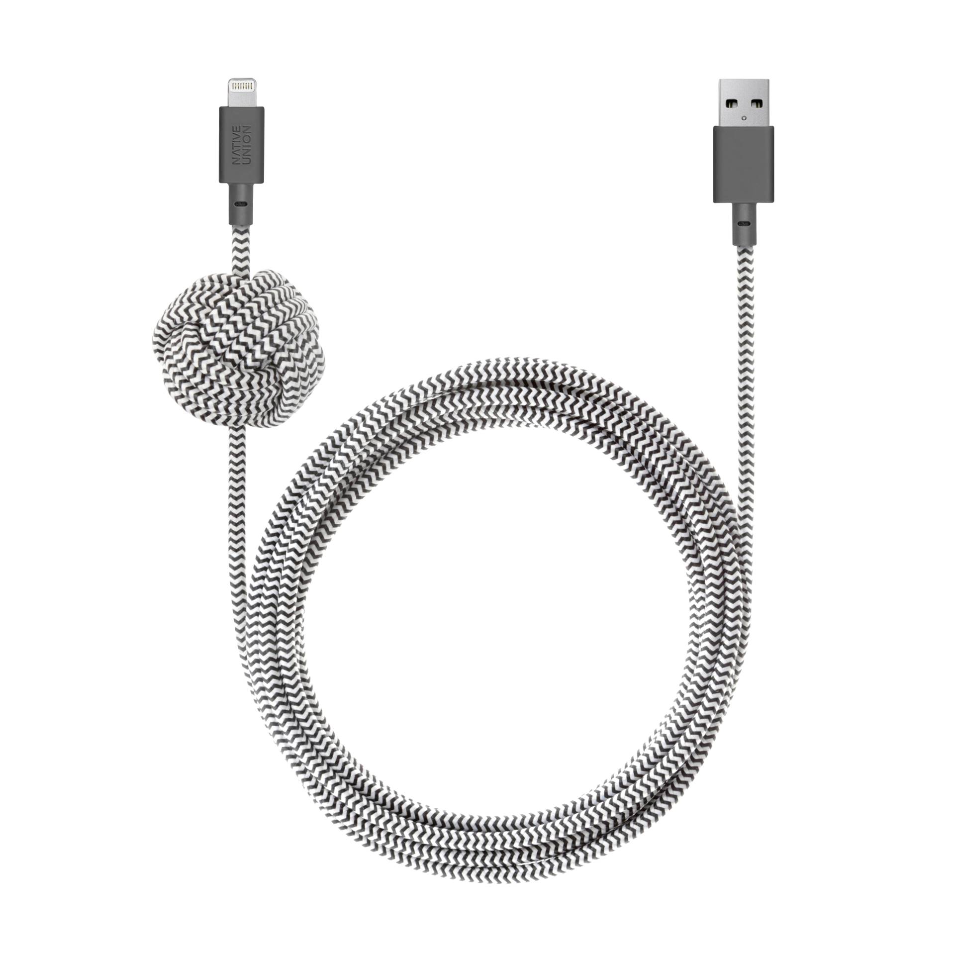 Native Union Night Cable USB-A to Lightning 3m Zebra