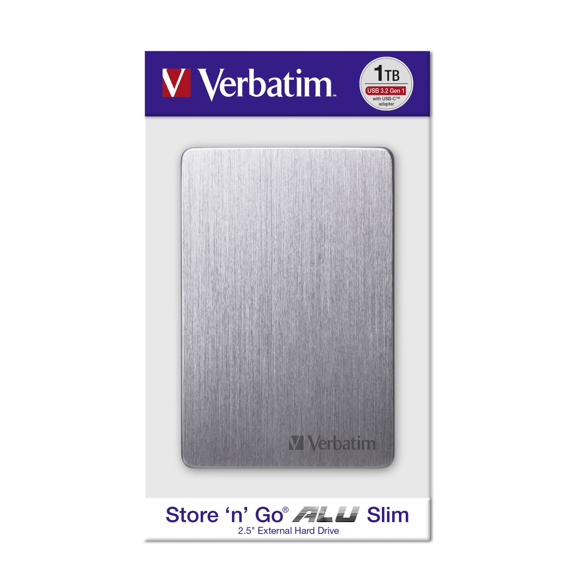 Verbatim Store n Go ALU Slim Portable Festplatte 1 TB Spacegrau