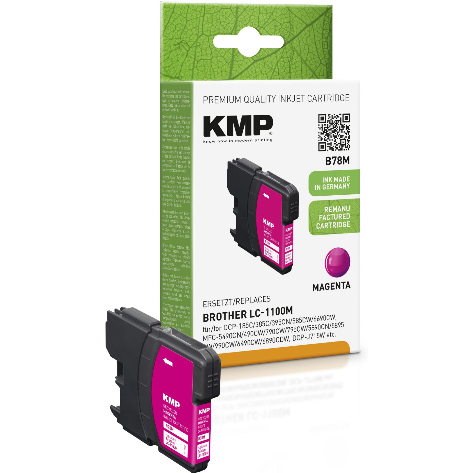 KMP B78M Tintenpatrone magenta kompatibel m. Brother LC-1100 M