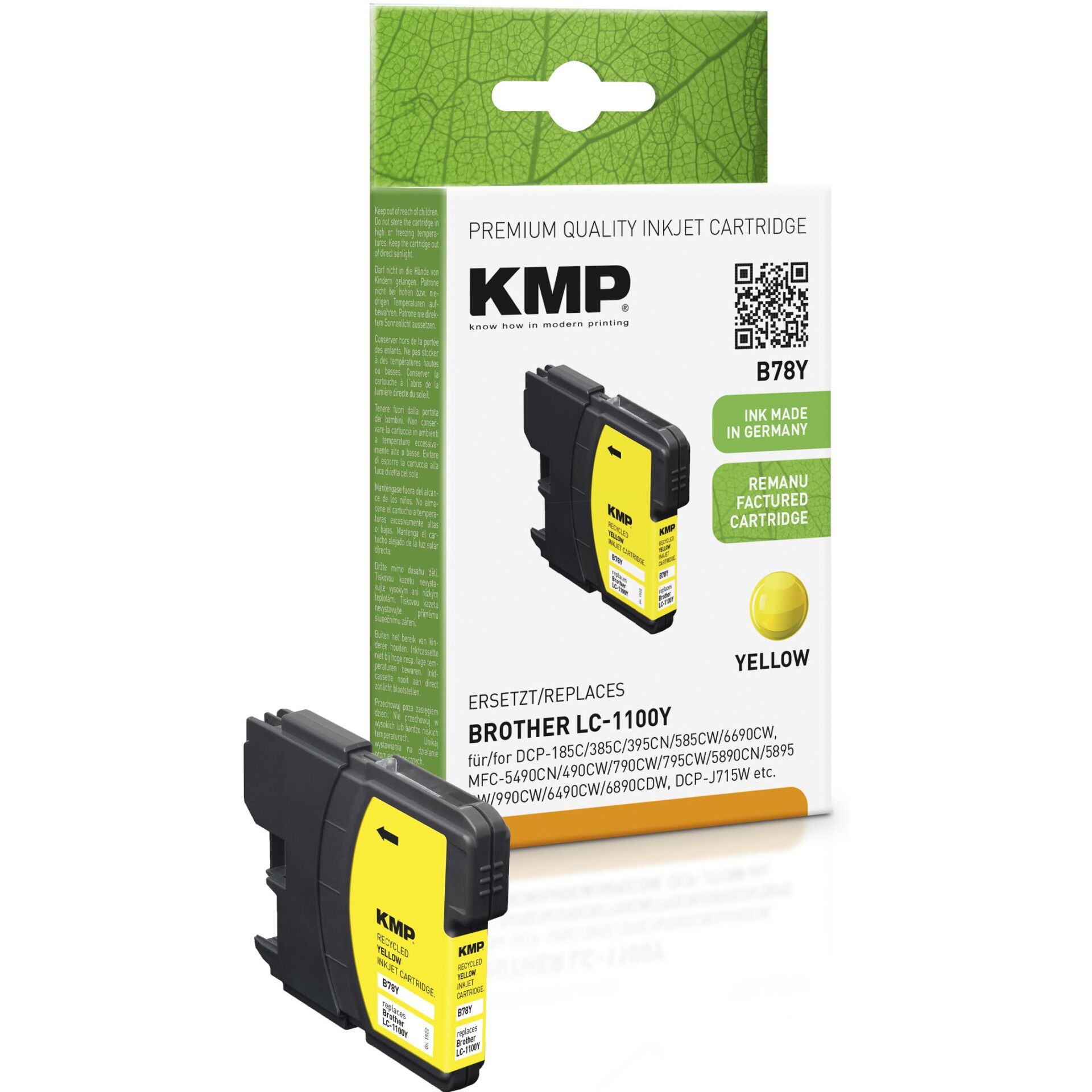 KMP B78Y Tintenpatrone yellow kompatibel m. Brother LC-1100 Y