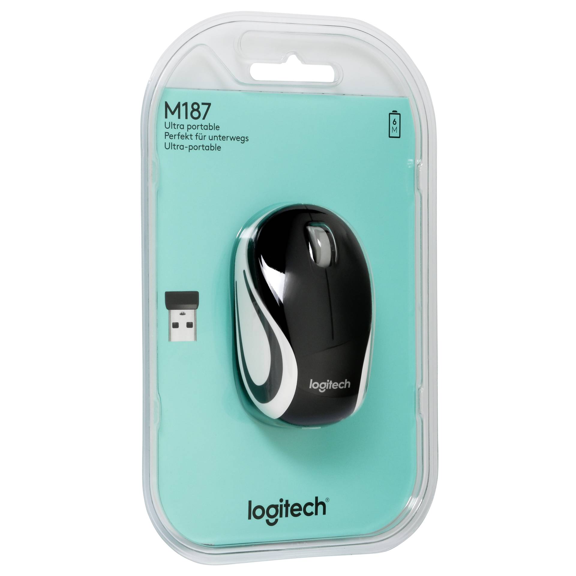 Logitech M187 Mouse Mini Black USB Glamour günstig Wireless bei