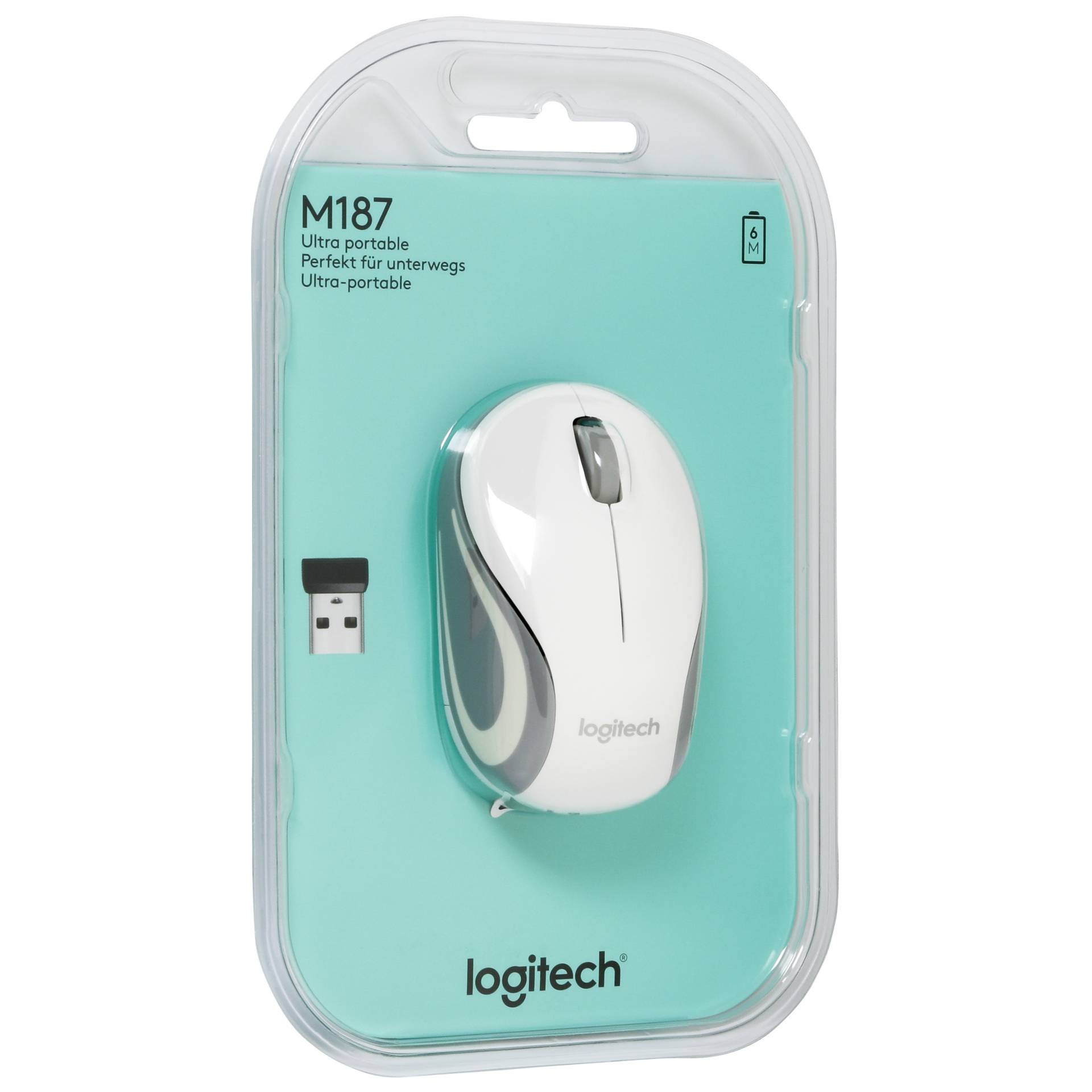 Logitech M187 Wireless Mini Mouse White Glamour 