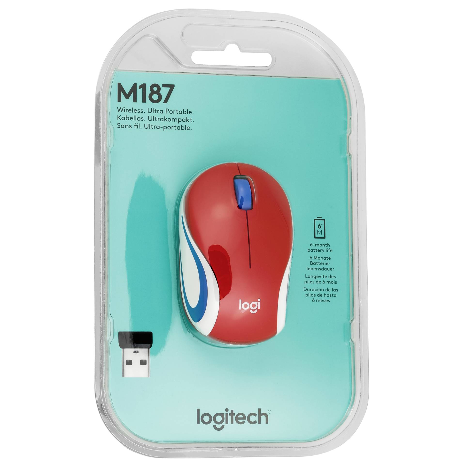 Logitech M187 bei Mini Mouse Wireless Glamour günstig Red USB